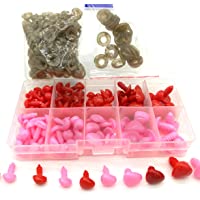 YJZ 130pcs Triángulo Nariz DIY muñeca triángulo Juguete Seguridad narices para Teddy Bear Artesanía Nariz de plástico…